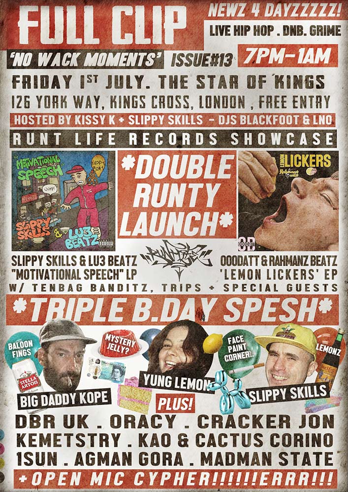 Full Clip Magazine | Issue #13 at The Star of Kings on Fri 1st July 2022 Flyer