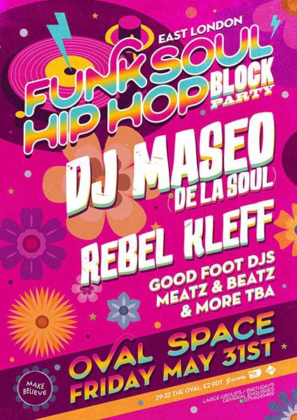 East London Funk & Soul Block Party at Oval Space on Fri 31st May 2019 Flyer