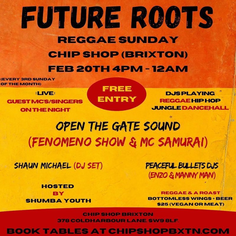 Future Roots at Chip Shop BXTN on Sun 20th February 2022 Flyer