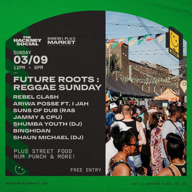 Future Roots: REGGAE SUNDAY at The Hackney Social on Sun 3rd September 2023 Flyer
