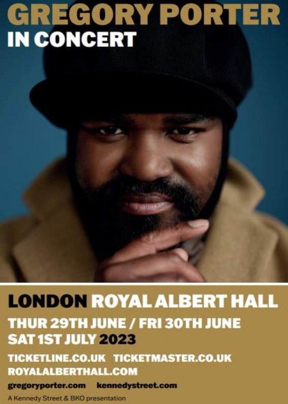 Gregory Porter at Royal Albert Hall on Sat 1st July 2023 Flyer