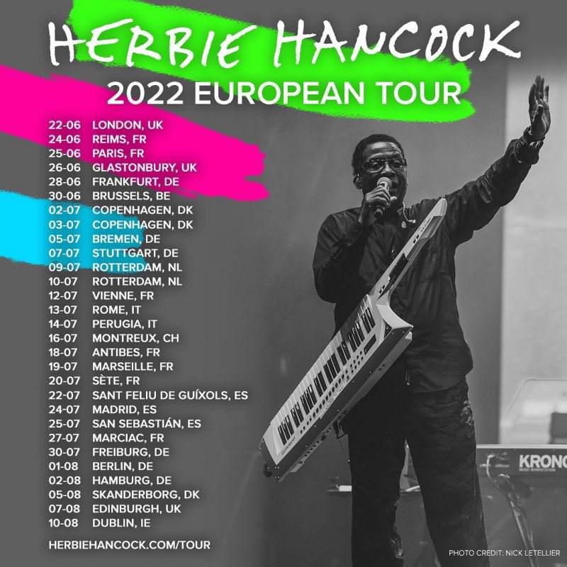 Herbie Hancock | 2022 European Tour at Barbican on Wed 22nd June 2022 Flyer