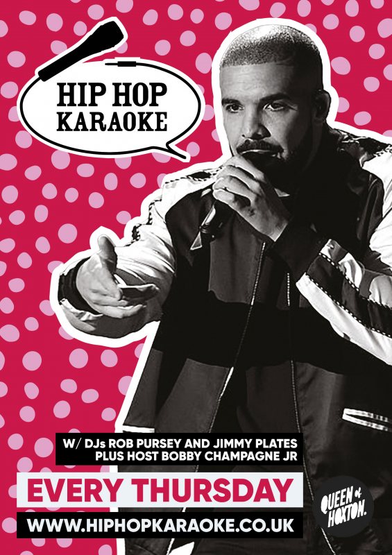 Hip Hop Karaoke at Queen of Hoxton on Thu 30th June 2022 Flyer