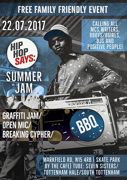 Summer Jam at Markfield Park on Sat 22nd July 2017 Flyer