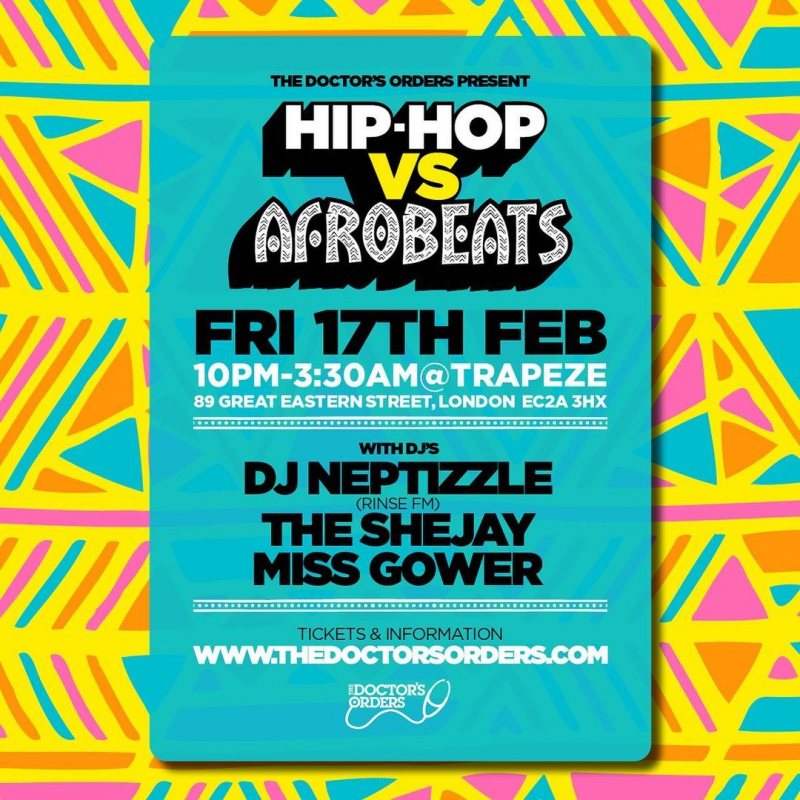 Hip-Hop vs Afrobeats at Trapeze on Fri 17th February 2023 Flyer