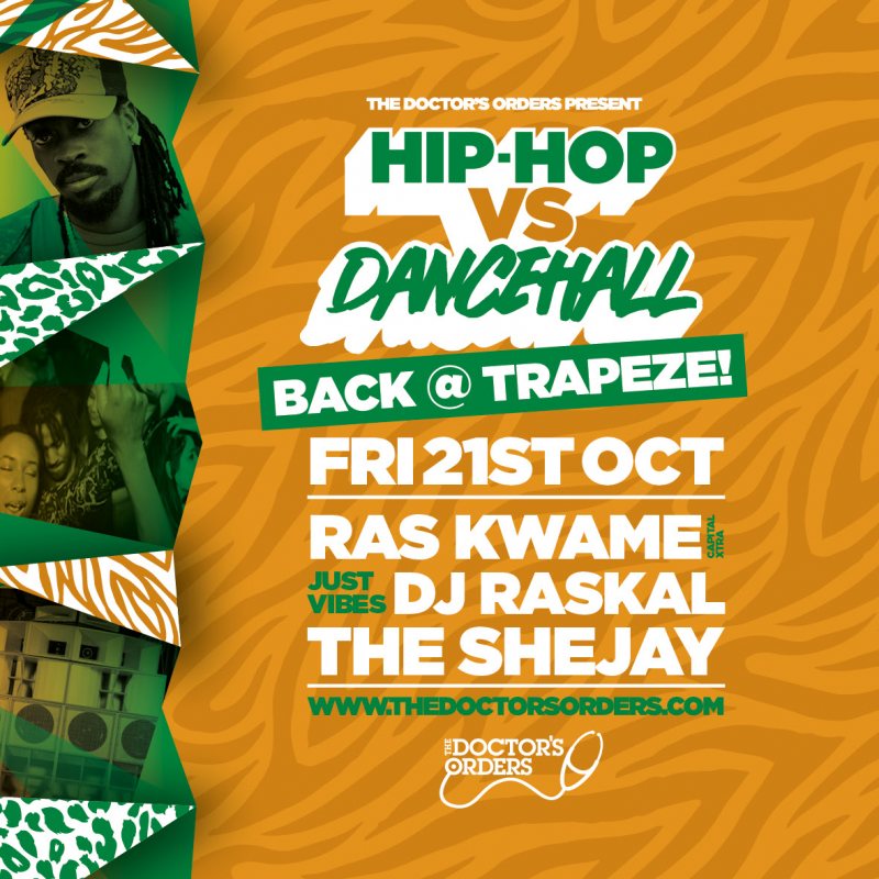 Hip-Hop vs Dancehall at Trapeze on Fri 21st October 2022 Flyer