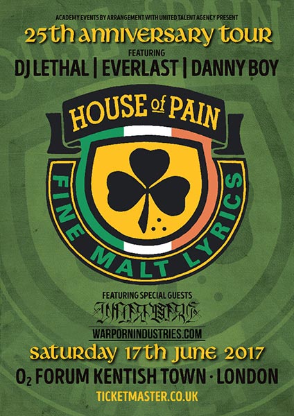 House of Pain at The Forum on Sat 17th June 2017 Flyer