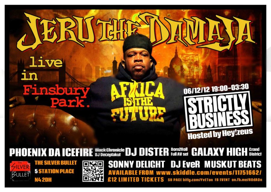 Jeru the Damaja at Silver Bullet on Thu 6th December 2012 Flyer