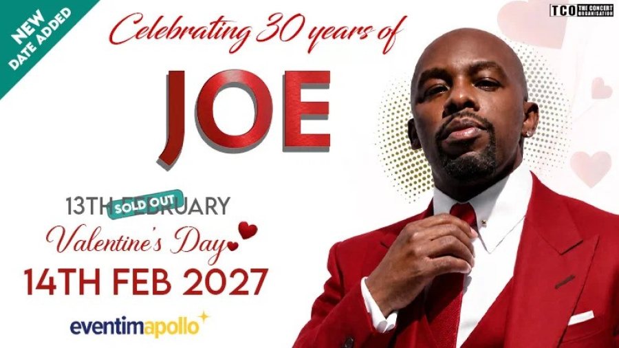 Joe at Hammersmith Apollo on Sun 14th February 2027 Flyer