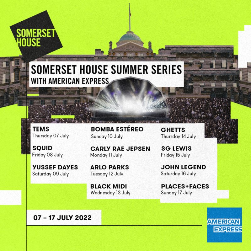 John Legend at Somerset House on Sat 16th July 2022 Flyer