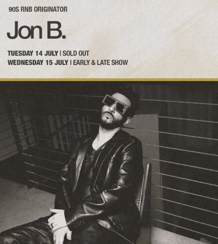 Jon B Early Show at Jazz Cafe on Wed 15th July 2026 Flyer