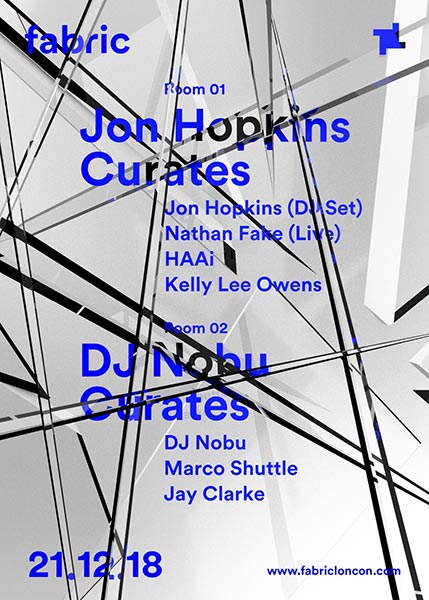 Jon Hopkins at Fabric on Fri 21st December 2018 Flyer
