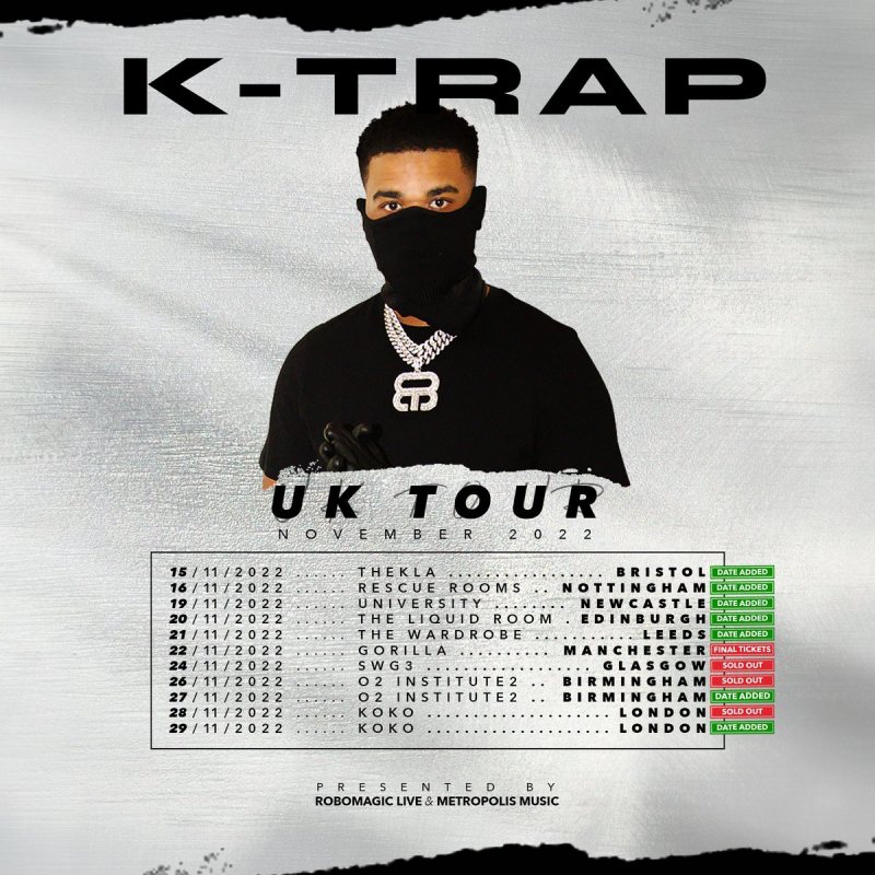 K-Trap at KOKO on Mon 28th November 2022 Flyer