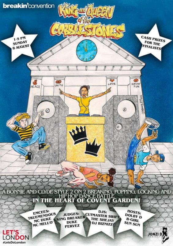 King & Queen of the Cobblestones at Covent Garden on Sun 8th August 2021 Flyer