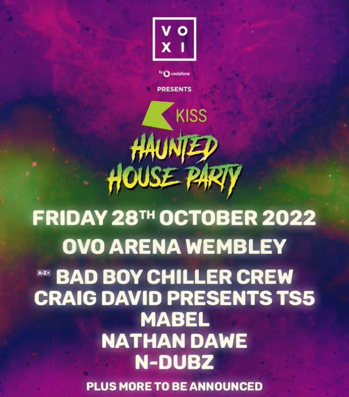 KISS HAUNTED HOUSE PARTY at Wembley Arena on Fri 28th October 2022 Flyer