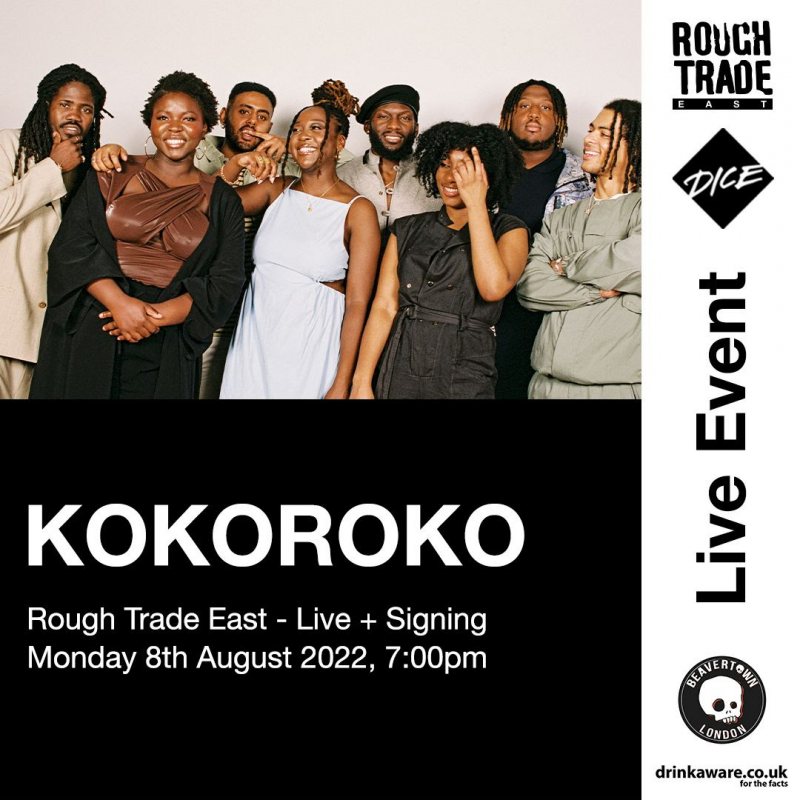 Kokoroko at Rough Trade East on Mon 8th August 2022 Flyer