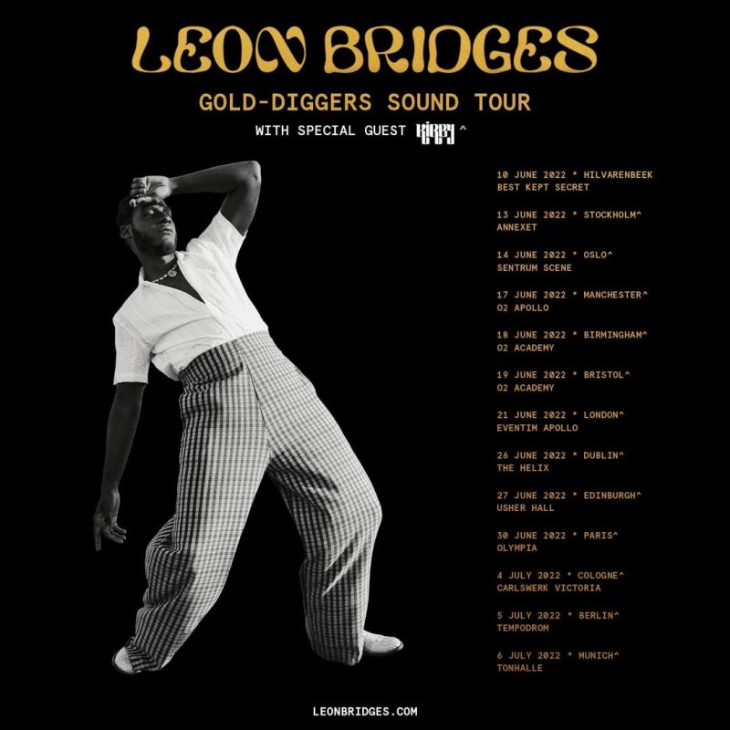 Leon Bridges at Hammersmith Apollo on Tue 21st June 2022 Flyer