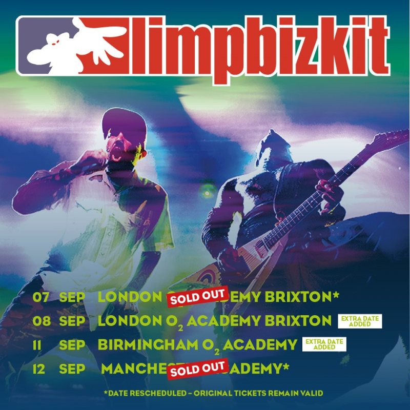Limp Bizkit at Brixton Academy on Wed 7th September 2022 Flyer