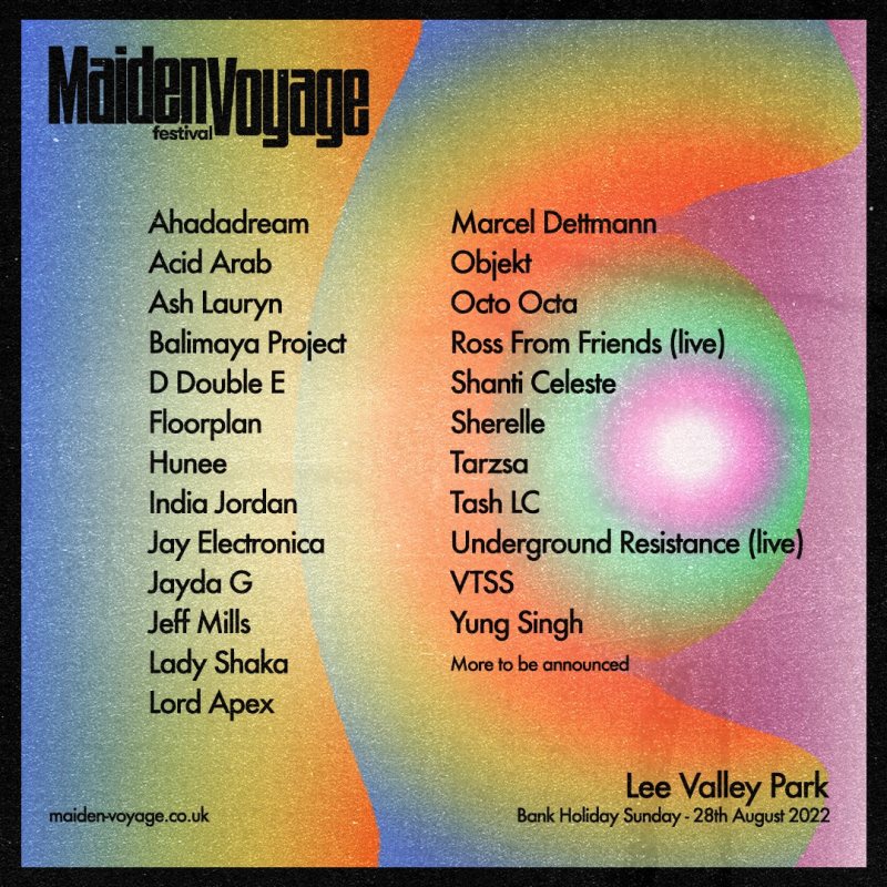 Maiden Voyage Festival 2022 at Lee Valley Showground on Sun 28th August 2022 Flyer