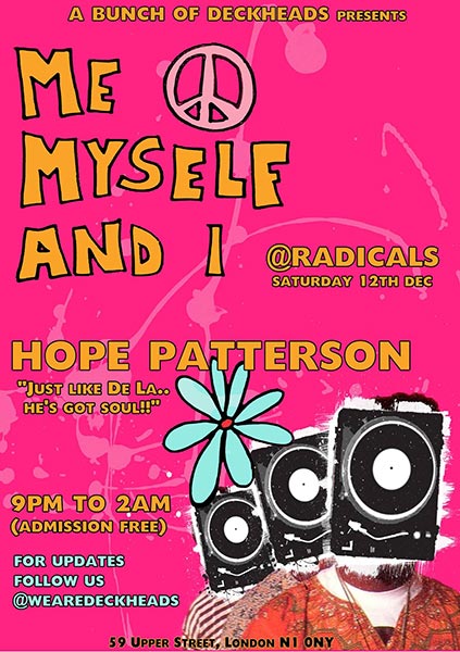 Me Myself & I at Radicals & Victuallers on Sat 12th December 2015 Flyer