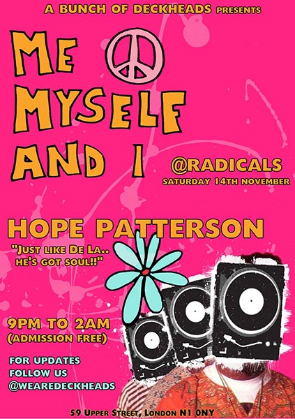 Me Myself & I at Radicals & Victuallers on Sat 14th November 2015 Flyer