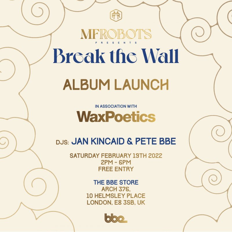 MF Robots Album Launch at The BBE Store on Sat 19th February 2022 Flyer