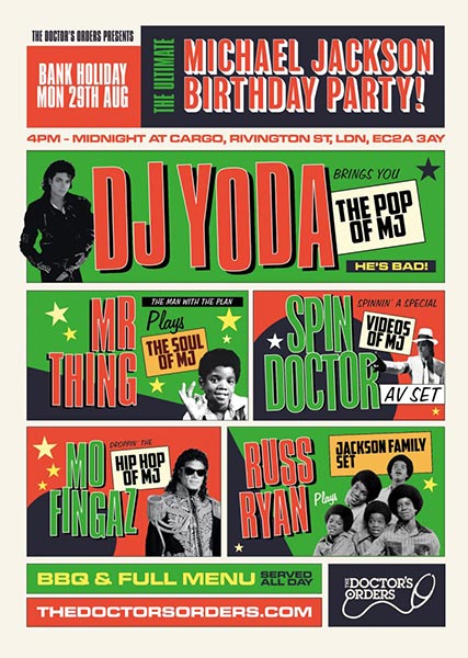 Ultimate Michael Jackson Birthday Party at Cargo on Mon 29th August 2016 Flyer