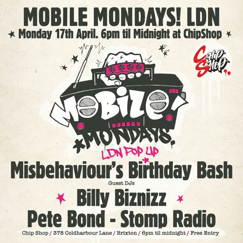 Mobile Mondays LDN at Chip Shop BXTN on Mon 17th April 2023 Flyer