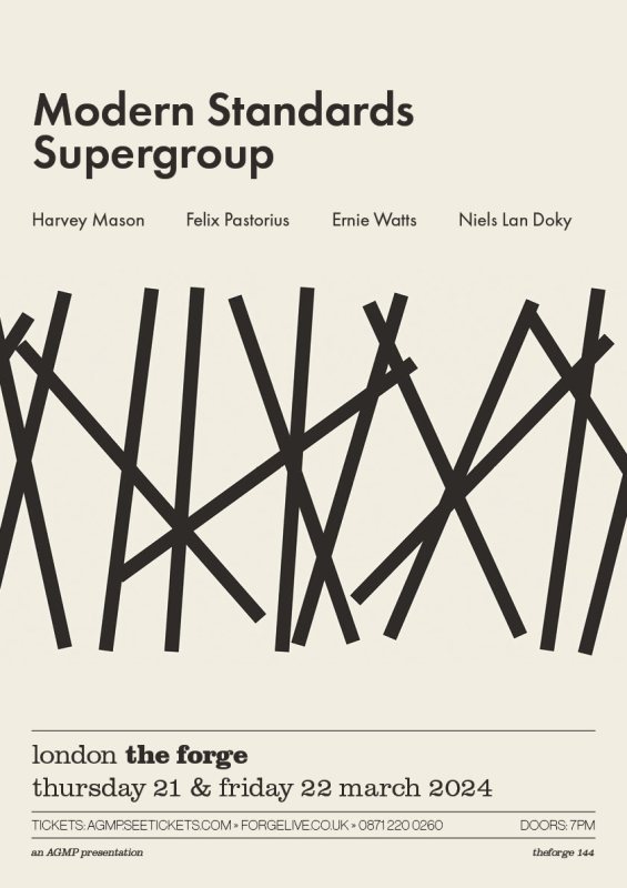 Modern Standards Supergroup at The Forge on Thu 21st March 2024 Flyer