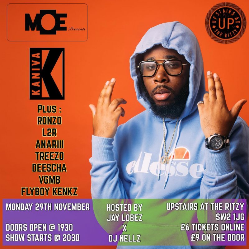 MOE Presents at The Ritzy on Mon 29th November 2021 Flyer