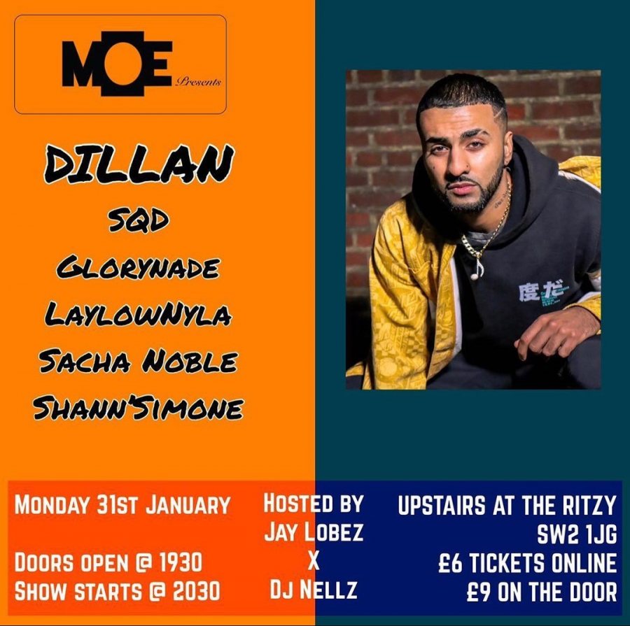 MOE Presents at The Ritzy on Mon 31st January 2022 Flyer