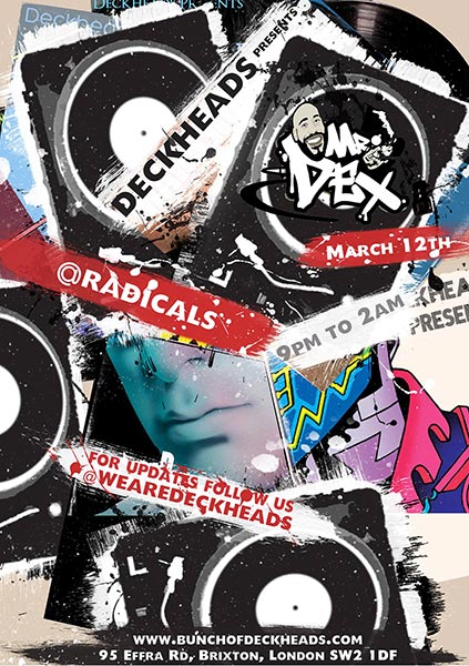 Mr Dex at Radicals & Victuallers on Sat 12th March 2016 Flyer
