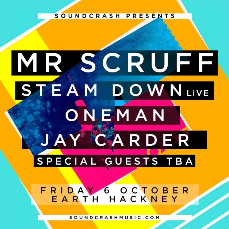 Mr Scruff at EartH on Fri 6th October 2023 Flyer