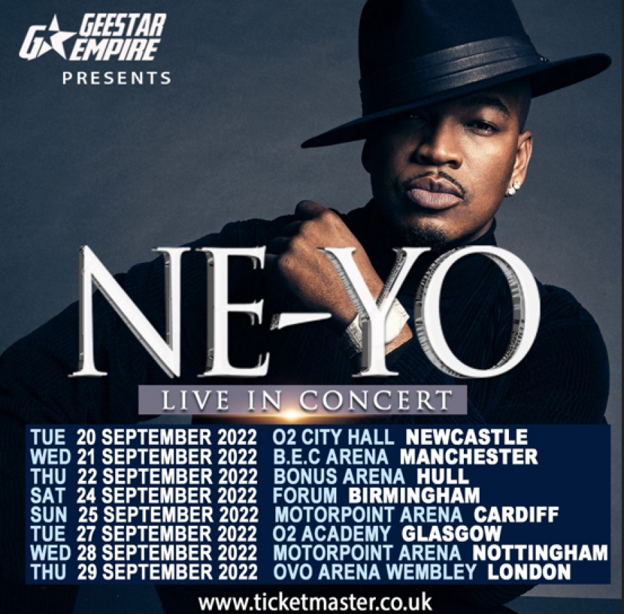 Ne-Yo at Wembley Arena on Thu 29th September 2022 Flyer