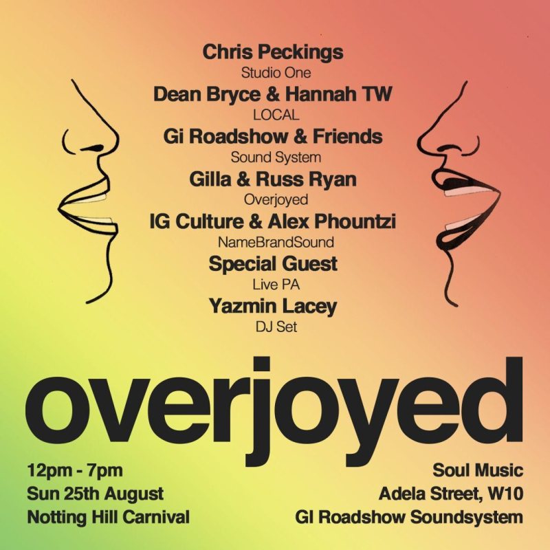 Overjoyed x GI Roadshow at Adela Street on Sun 25th August 2024 Flyer