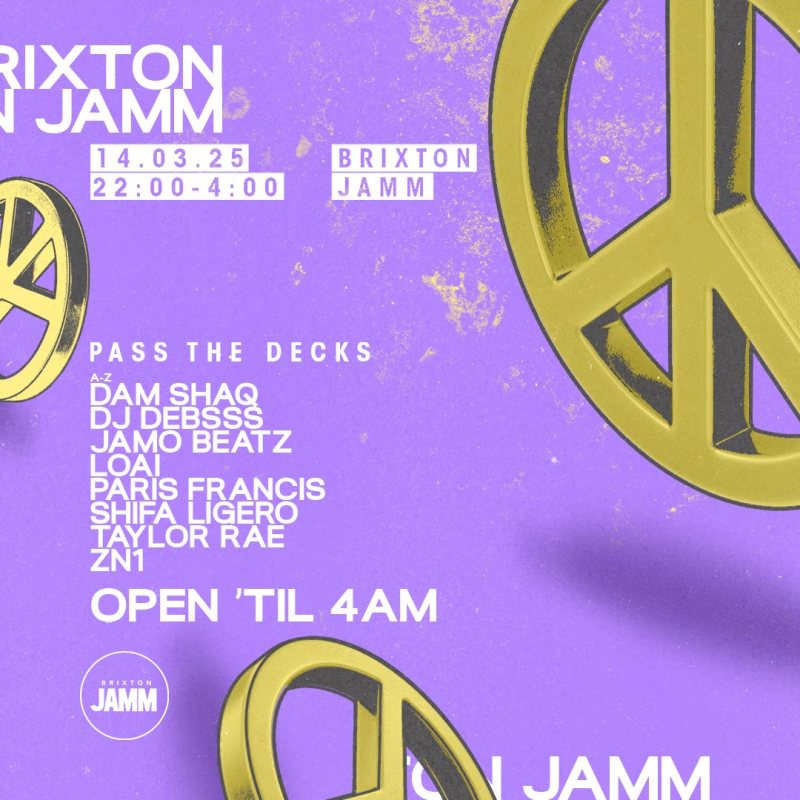 Pass The Decks at Brixton Jamm on Fri 14th March 2025 Flyer