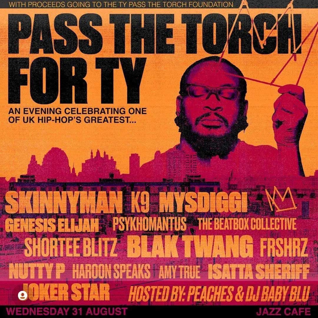 Pass the Torch for Ty at Jazz Cafe on Wed 31st August 2022 Flyer