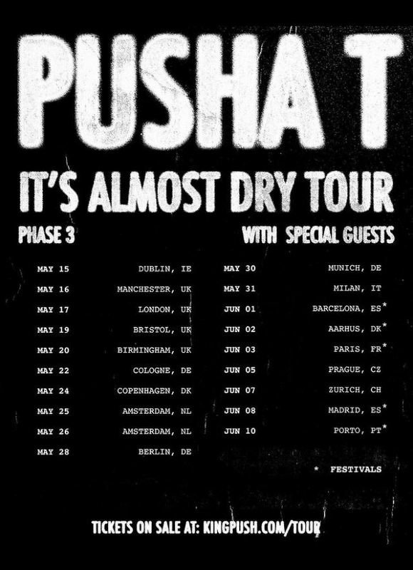 Pusha T at Hammersmith Apollo on Wed 17th May 2023 Flyer