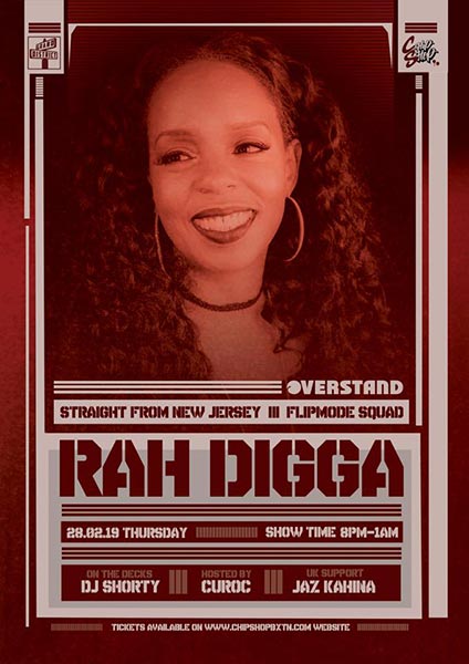 Rah Digga at Chip Shop BXTN on Thu 28th February 2019 Flyer