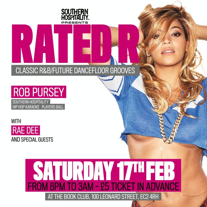 Rated R at Book Club on Sat 17th February 2024 Flyer