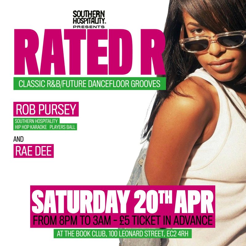 Rated R at Book Club on Sat 20th April 2024 Flyer