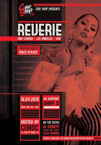 Reverie at Chip Shop BXTN on Thu 18th April 2019 Flyer