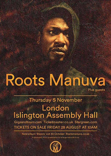 Roots Manuva at Islington Assembly Hall on Thu 5th November 2015 Flyer