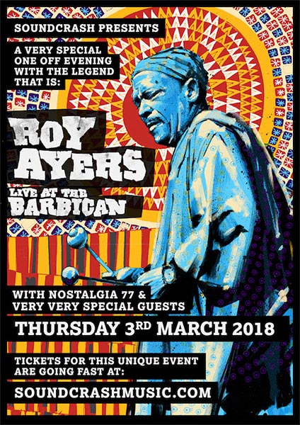 Roy Ayers at Barbican on Sat 3rd March 2018 Flyer