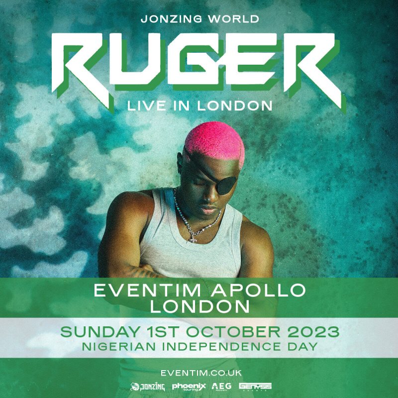 Ruger at Hammersmith Apollo on Sun 1st October 2023 Flyer