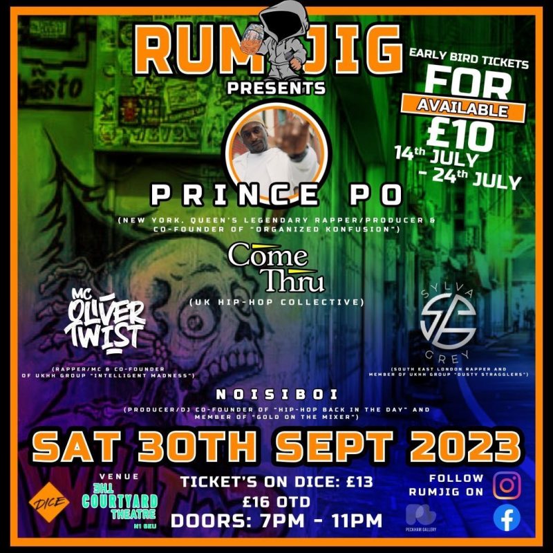 Rum Jig at The Courtyard Theatre on Sat 30th September 2023 Flyer