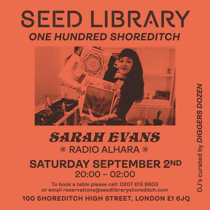 Sarah Evans at One Hundred Shoreditch on Sat 2nd September 2023 Flyer