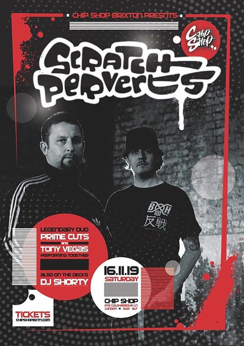 Scratch Perverts at Chip Shop BXTN on Sat 16th November 2019 Flyer
