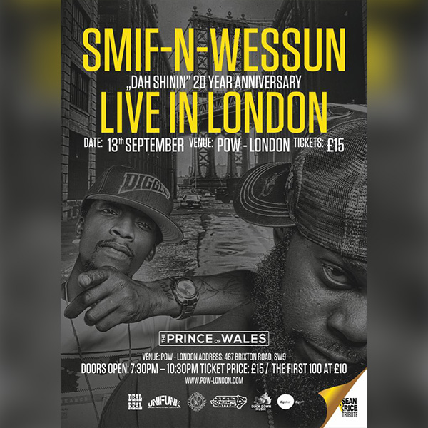 Smif N Wessun at Prince of Wales on Sun 13th September 2015 Flyer