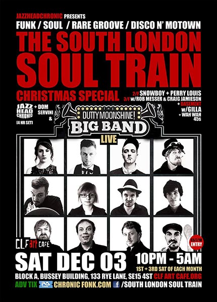 South London Soul Train at Bussey Building on Sat 3rd December 2016 Flyer